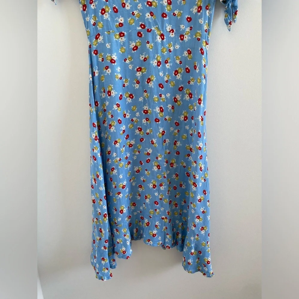 Faithfull The Brand Blue Erin Ditsy Floral Print Midi Dress Size 4 (Small) - Picture 8 of 12